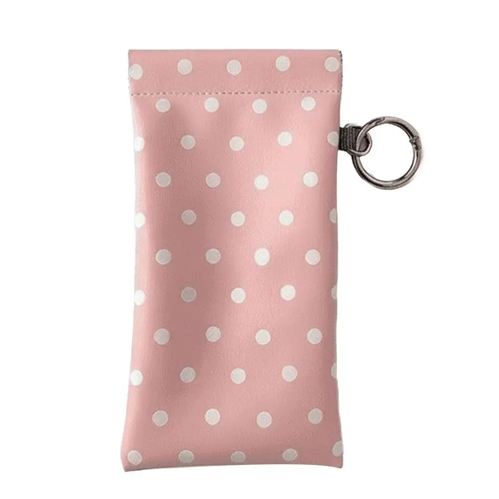 Stylish Polka Dot Eyeglasses Case with Auto-Close and Cleaning Cloth