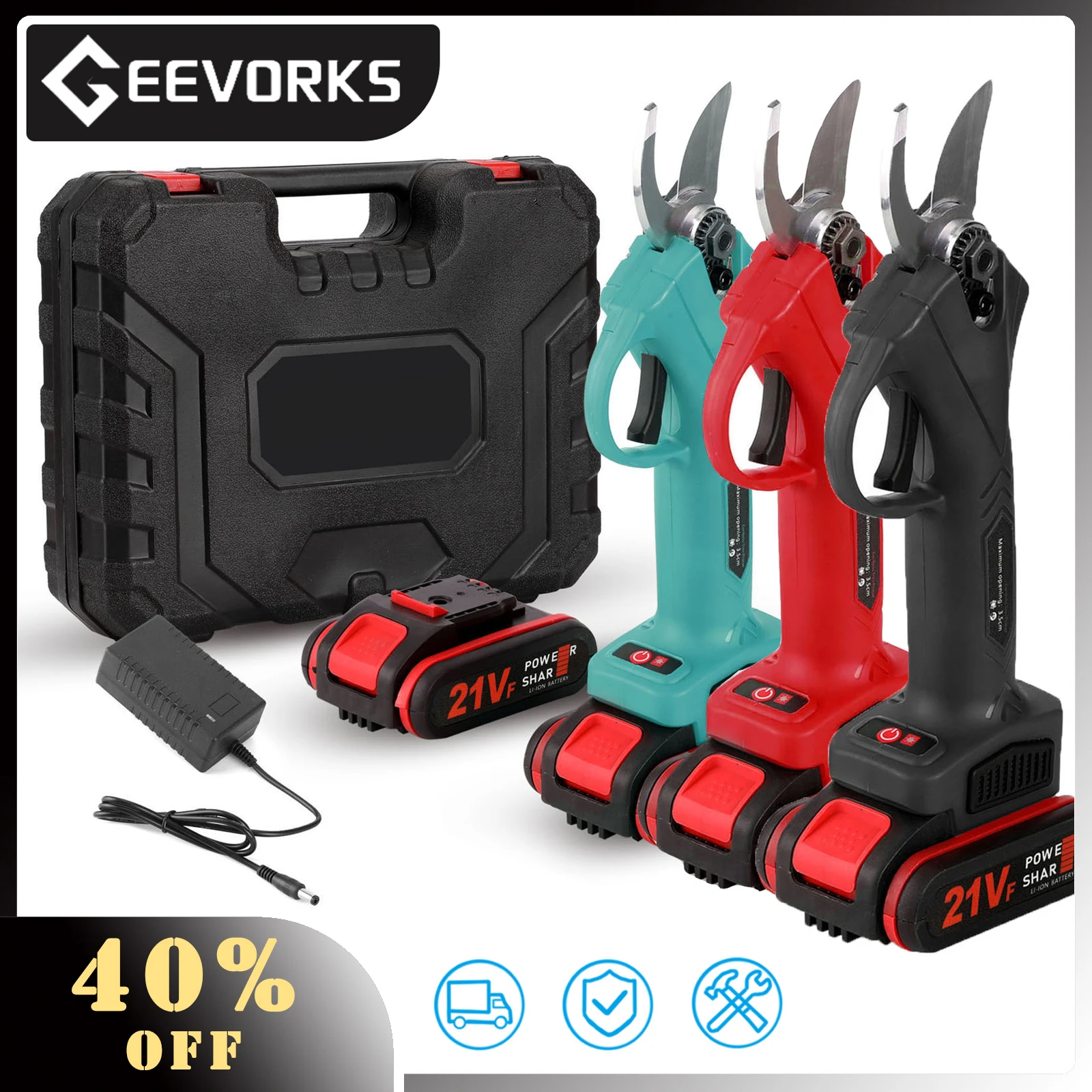 21VCordlessElectricPruningShearsGardenFruitTreeBonsaiPruningShearsPruningMachine