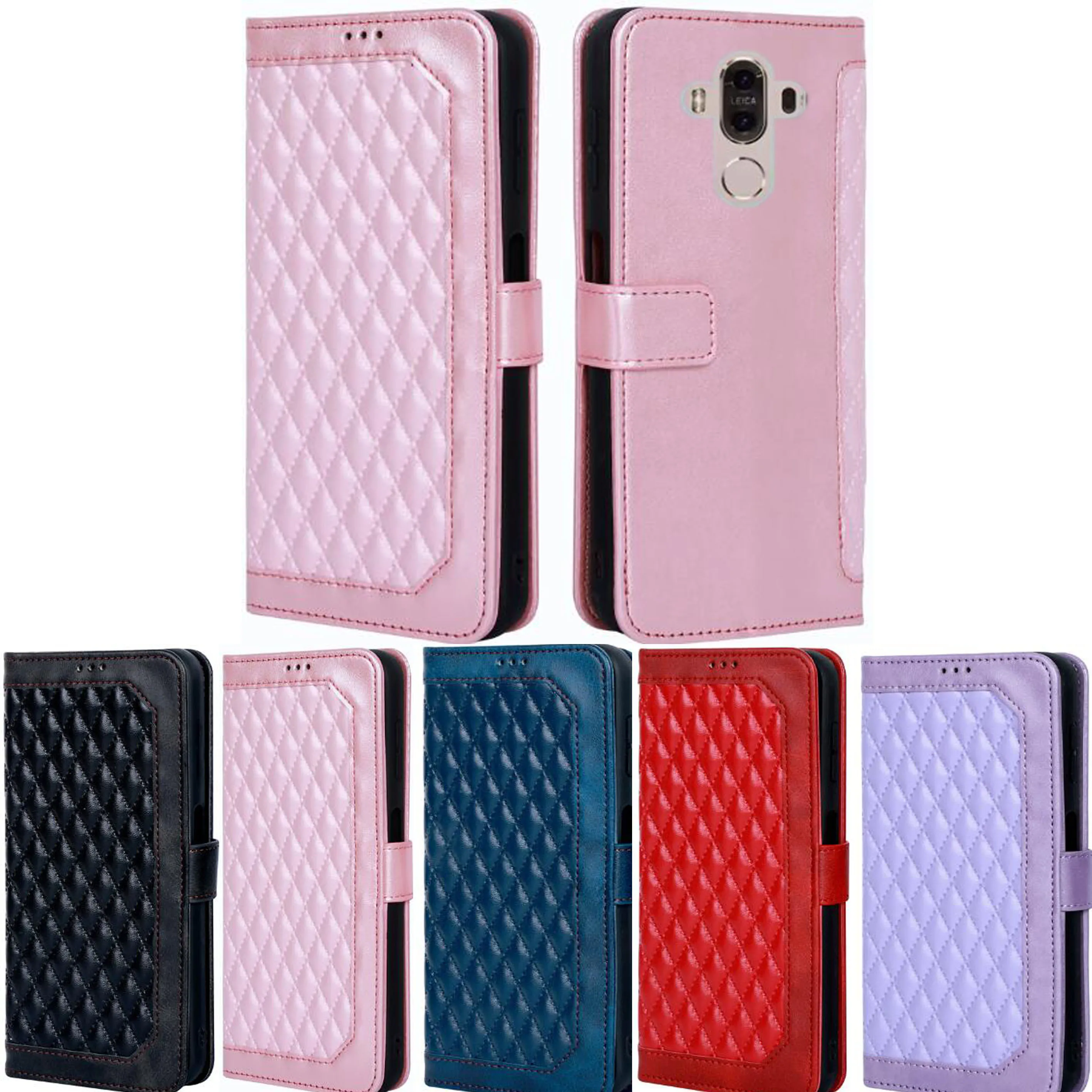 Custodia A Portafoglio Flip Con Supporto Per Huawei Mate 9 - Pelle PU Con Slot Carte E Chiusura Magnetica