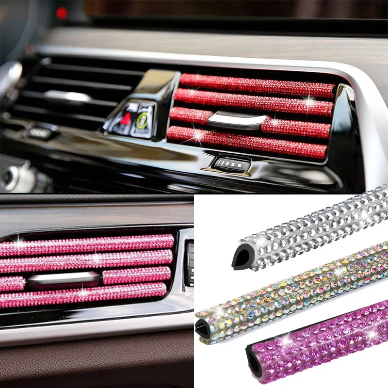 

Car-styling Diamond Car Air Outlet Decorative Strip U-shaped Water Drill Clamp Rhinestone Strip Car Interior Decoration