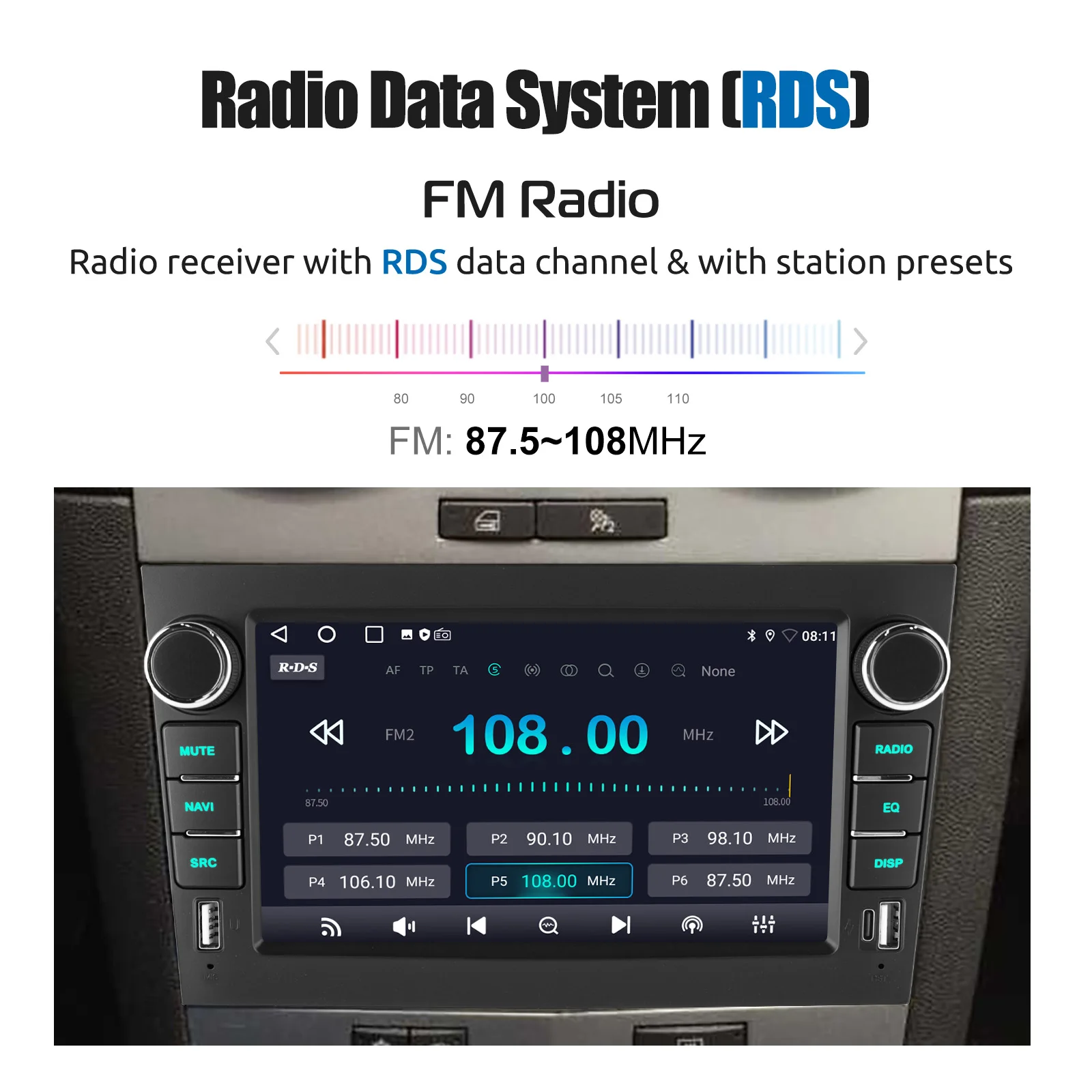 ESSGOO Autoradio Android 14 7" 4+64GB für Opel Vauxhall Corsa C/D Zafira B Astra H Vectra C Wireless Carplay Android Auto GPS Navigation FM BT WIFI Lenkradsteuerung RDS Dual USB Typ C KI Stimme Multimedia-Videoplayer – Detail 15