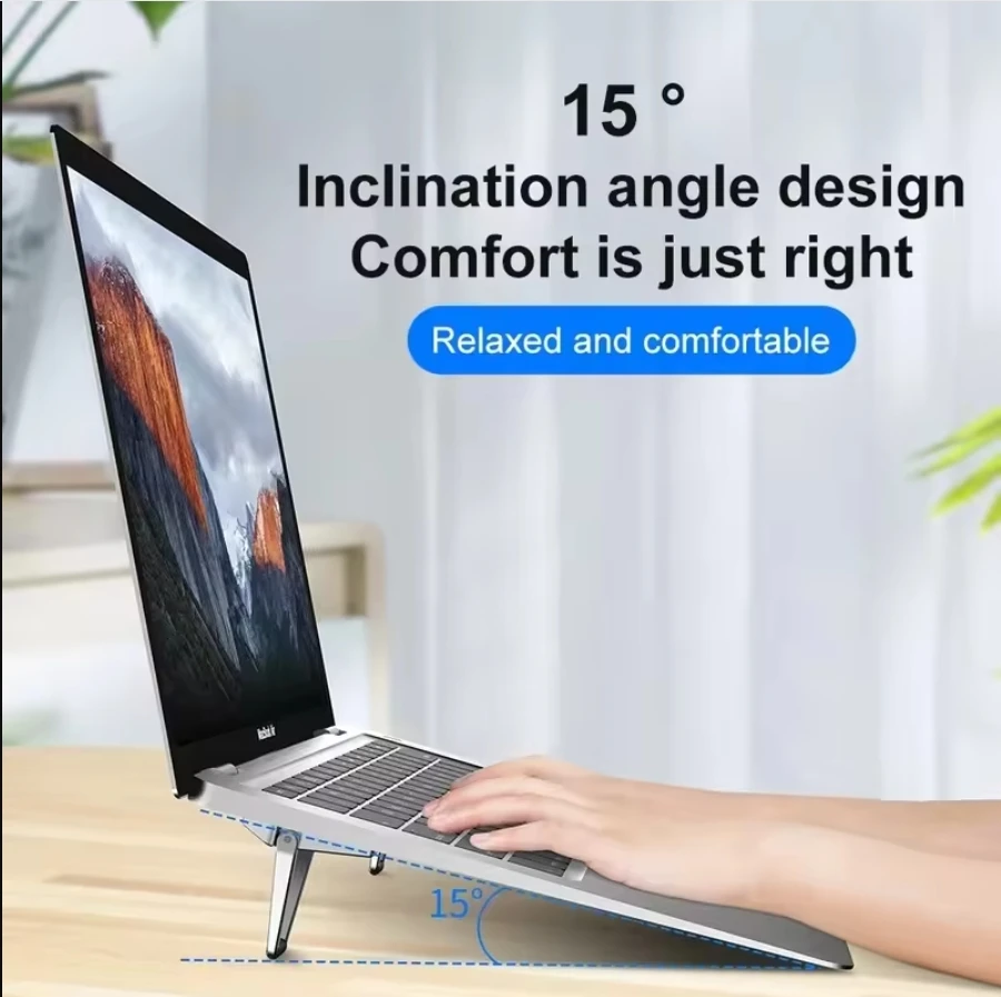금속 접이식 노트북 스탠드 Macbook Pro Air M2 M1 노트북 노트북 마운트 홀더 피트 용 범용 미끄럼 방지 브래킷 지원
