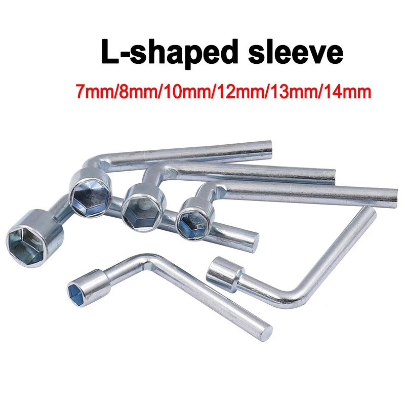 

High Quality Metal Hexagonal L-shaped Screw Nut Wrench Sleeve Maintenance Tool 7mm 8mm 10mm 12mm 13mm 14mm Spanner Sliver