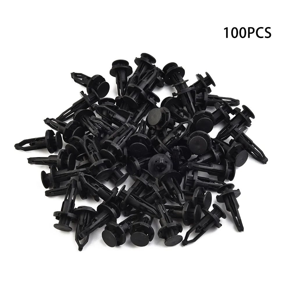 

100x 9mm Car Fastener Clips Bumper Rear Cover Push-Type Retainer Pin Rivet Plastic Fixed Clamps Automotive Accessories