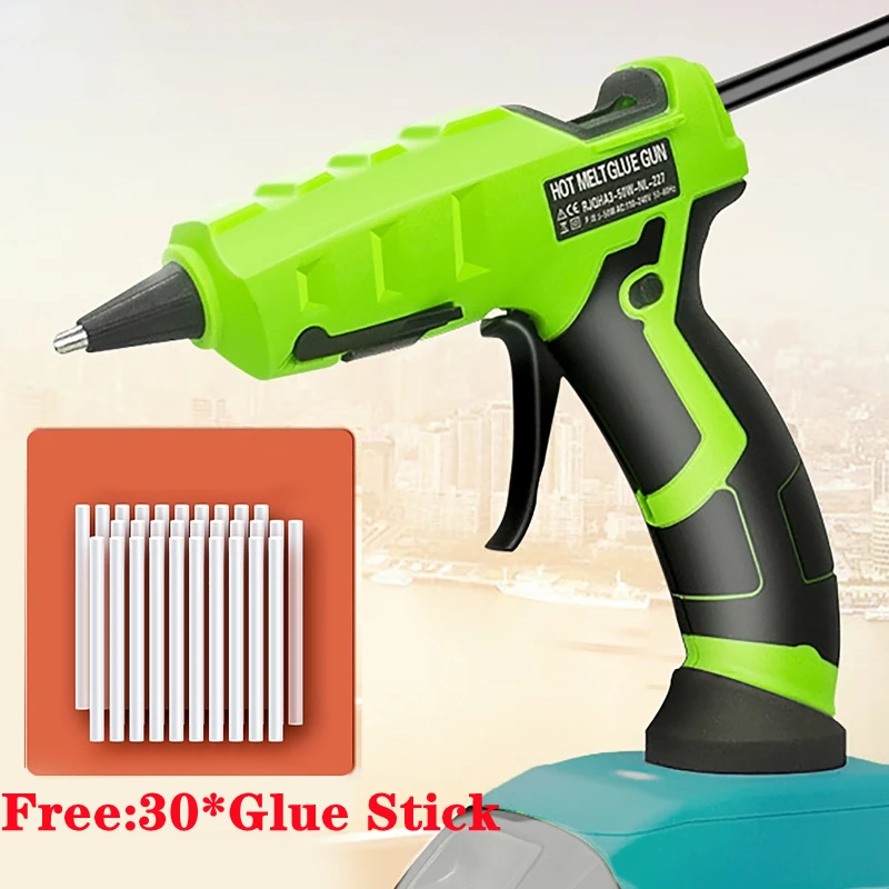 Cordless Hot Glue Gun for Makita 18V Battery Glue Stick Set for Arts DIY Electric Hot Melt Gun Repair Tool with 30pcs 7mm