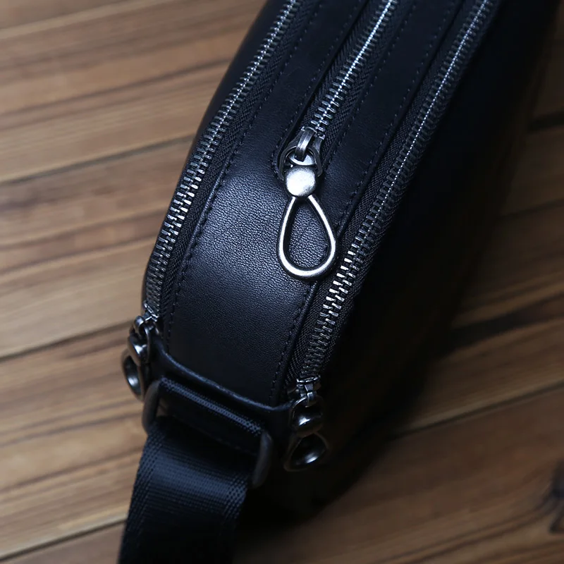 NZPJ Vintage Genuine Leather Men's Shoulder Bag Natural Cowhide Crossbody Bag Casual Men's Bag  Fashion For 9.7-Inch Tablets