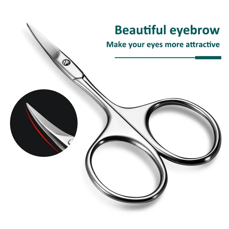 Curved Blade Eyebrow Scissors Professional Stainless Steel Precision Trimmer Eyebrow Eyelash Hair Remover Tool Nose Hair Scissor 2