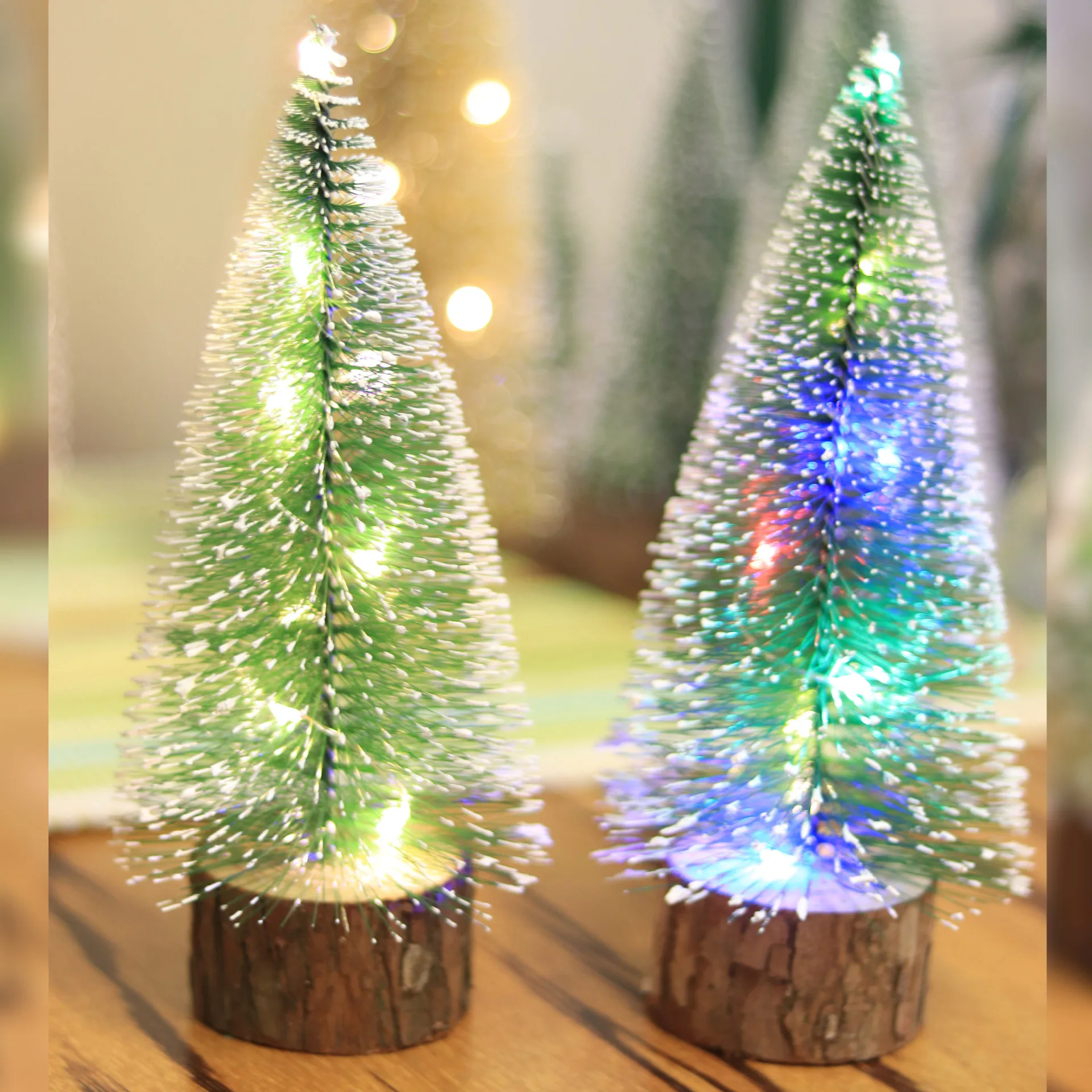 Mini White Christmas Tree With Bells Sisal Silk Cedar Home Decor Pine Tree  DIY Christmas Decorations