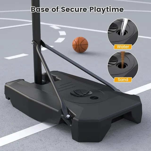 8.5ft Adjustable Portable Basketball Hoop with HDPE Backboard & Wheels for Kids/Teens/Adults