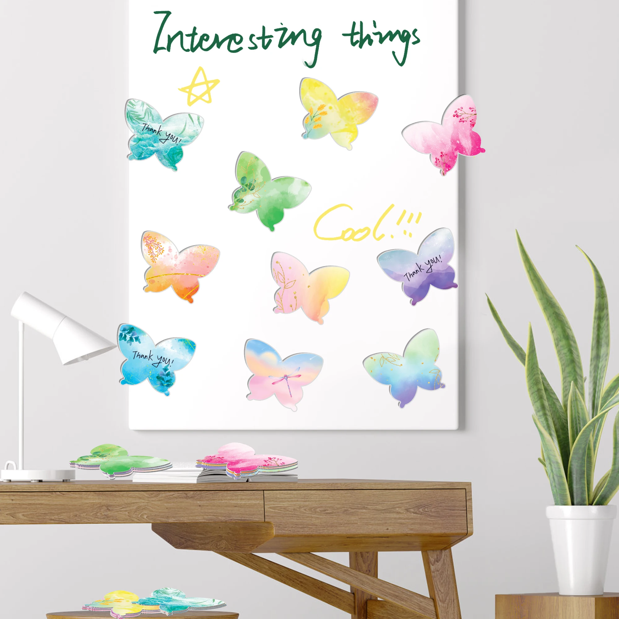 Butterfly Shaped Sticky Notes Set, Cute Self-Stick Notes Pads, Writing Memo Pads for Office Home 2