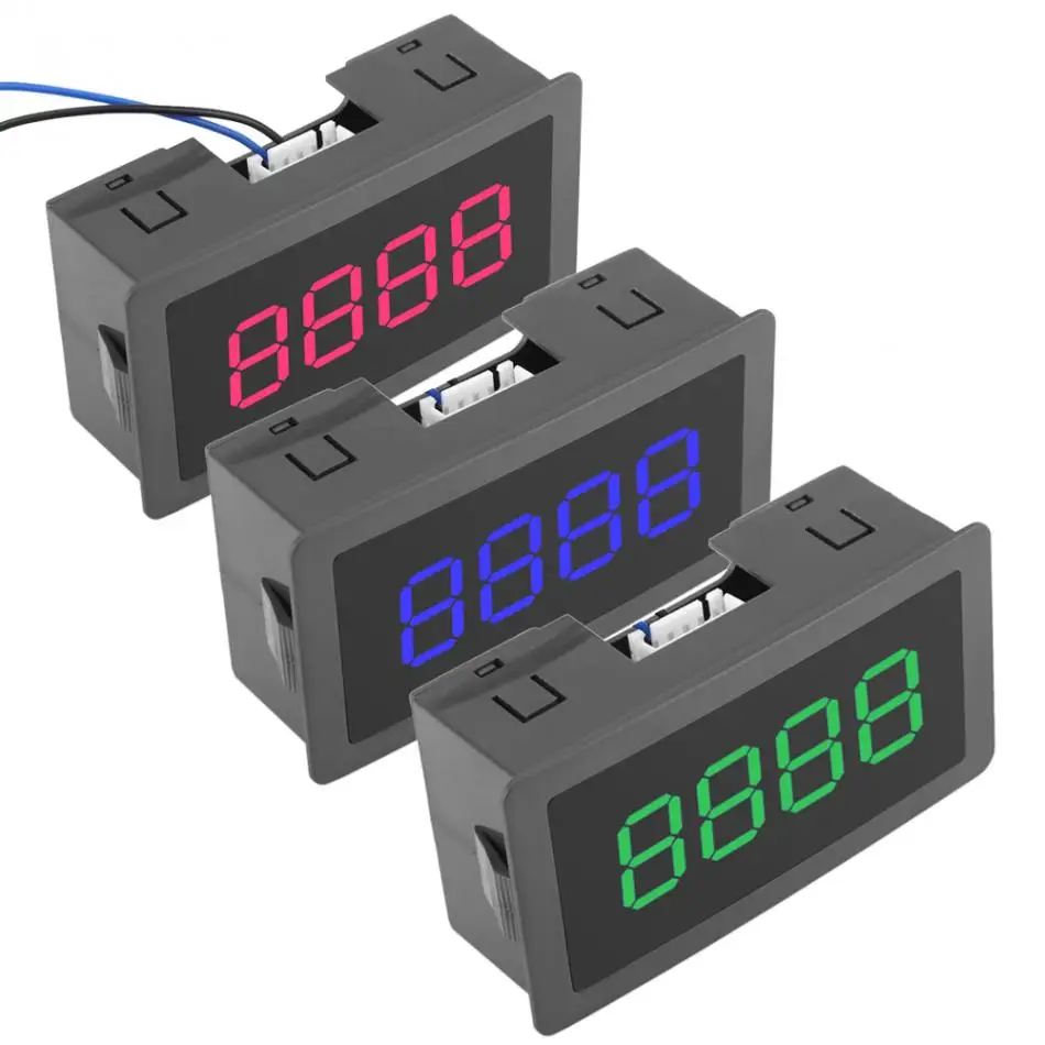 4 chiffres avec câble 0-9999 Up/Down Plus/moins Compteur numérique LED haute précision Affichage numérique LED CC 4 chiffres bleu 