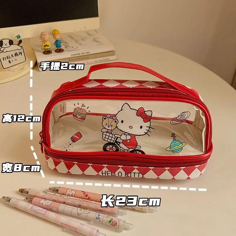 Cartoon Hello Kitty Kuromi Pencil Case Cute Sanrio Series Large