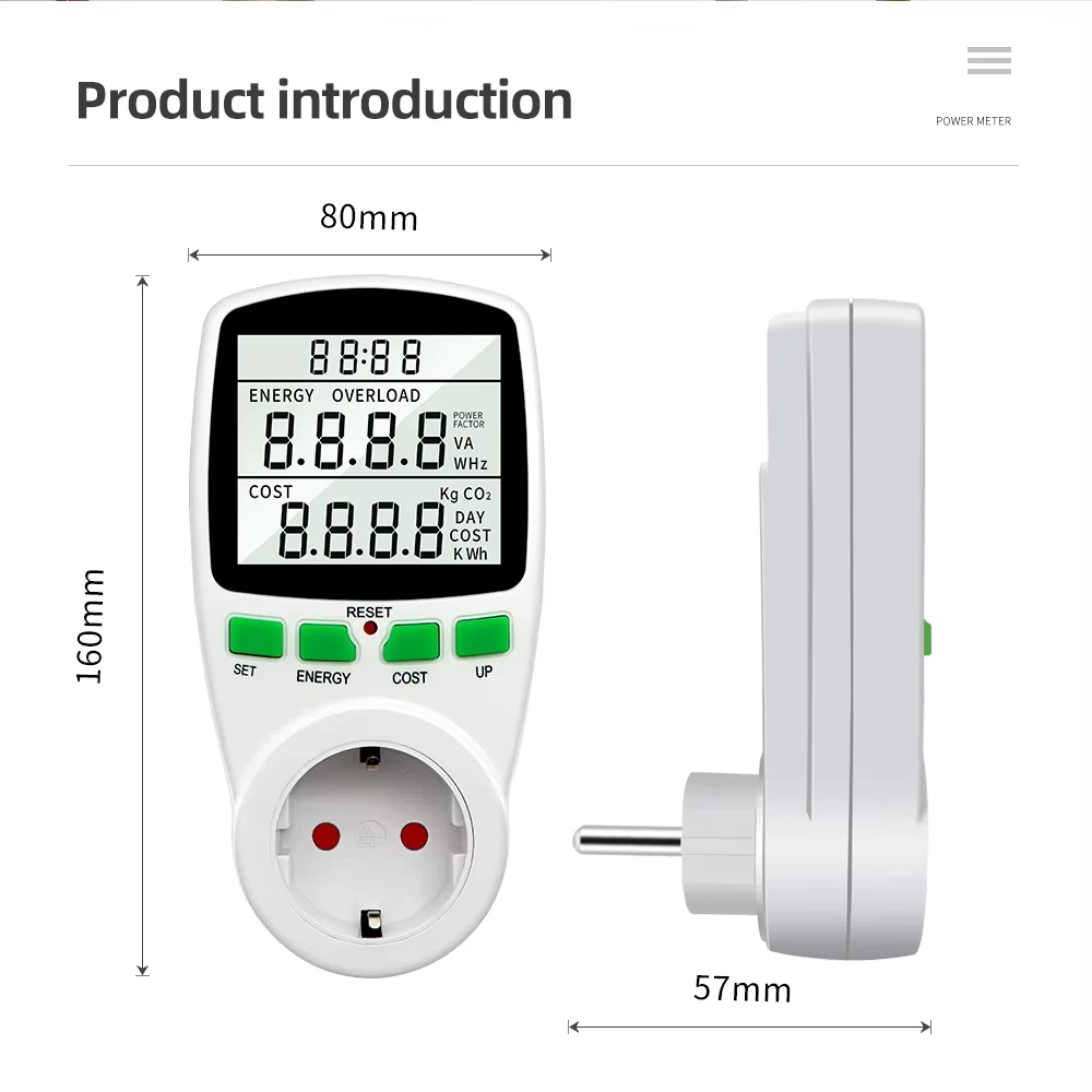 Universal LCD Power Meter Socket Electric Tester & Energy Analyzer