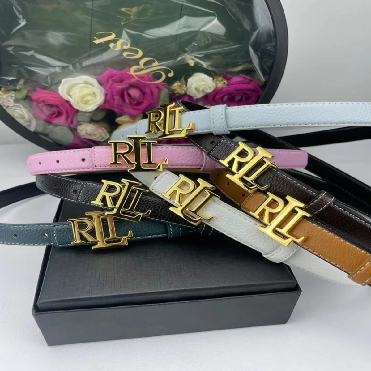 

2.5cm Women's Letter RLL Versatile Fashion European Style Western Style Waist Belt