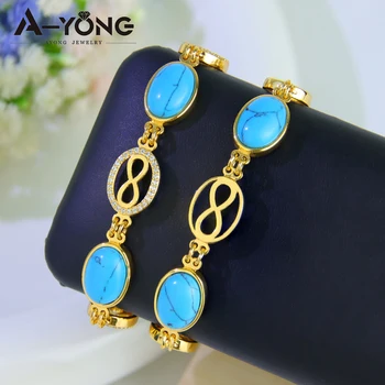 Dubai bracciale Color oro placcato oro 18 carati eleganti braccialetti turchesi donne africane arabe moda Vintage gioielli lucidi