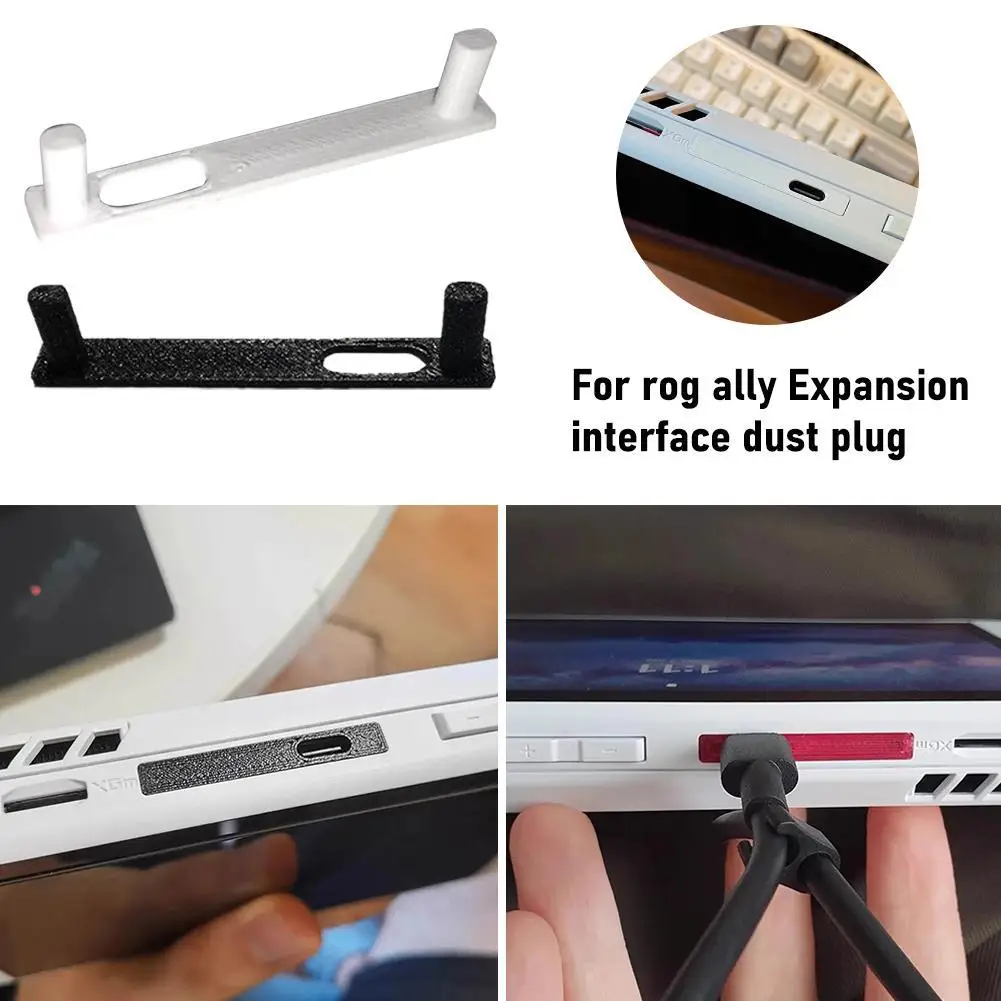 1Pc Interface Protector Cover Per Rog Ally Handheld Charging Port Cover Black White Dust Plug