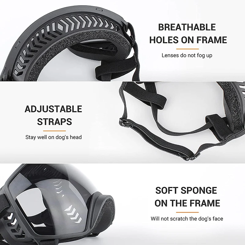 Durable UV Protection Dog Goggles with Deep Eyecups