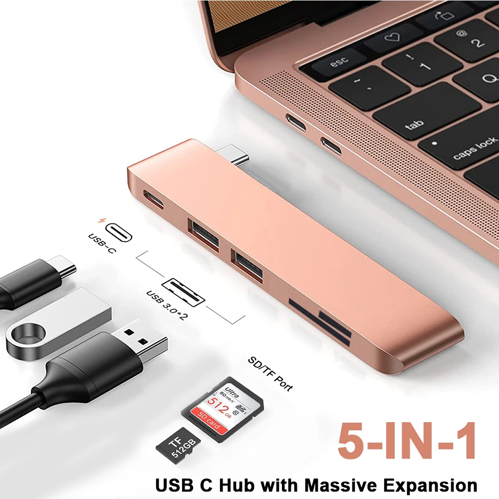 Hechting Clam Lui Usb C Hub Type C Adapter Docking Station With 2 Usb 3.0 Tf Sd Reader Pd  Thunderbolt 3 For Macbook Pro Air M1 2020 2019 2018 2017 - Docking Stations  & Usb Hubs - AliExpress