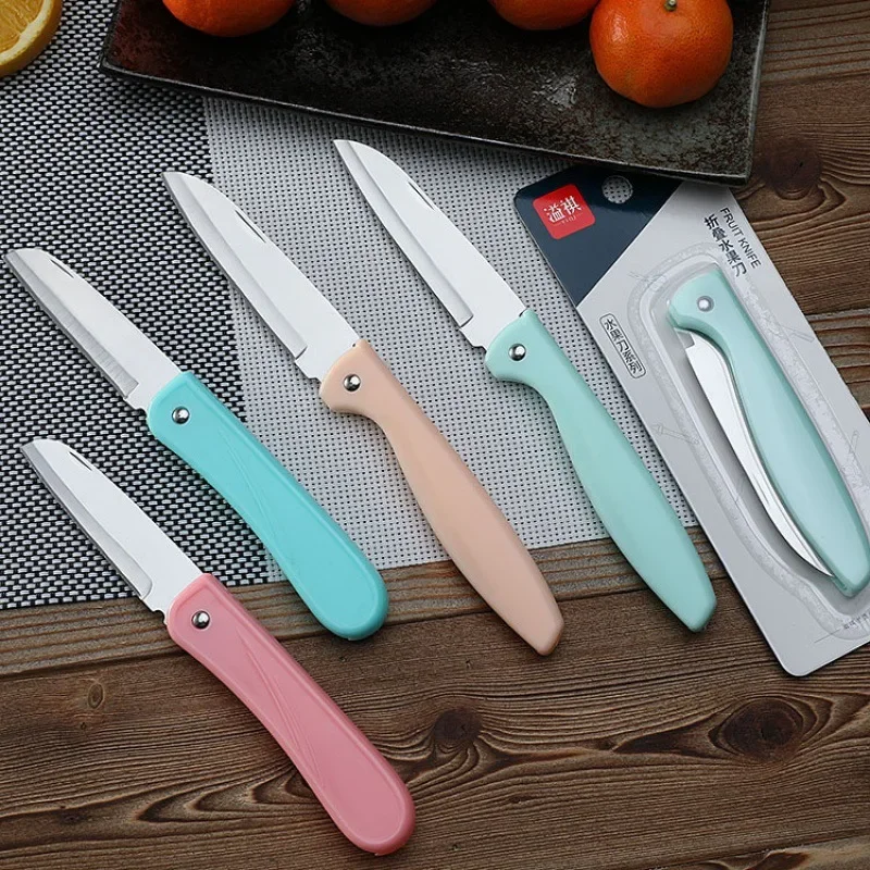 

Newest Folding Knife Fruit Knife Stainless Steel Cut Vegetable Fruit Eating Kitchen Knives Ebony Handle Kitchen Accessories