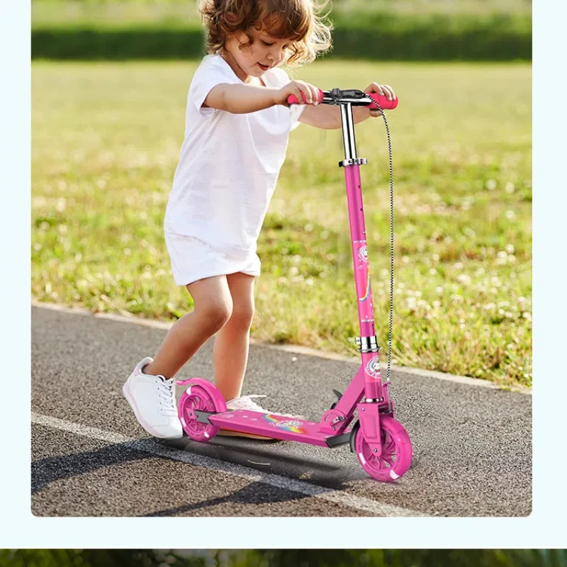 Outdoor Travel Two-wheeled Children's Flash Scooter Lift Scooter Two-wheeled Pedal All Aluminum and All Iron,children scooter