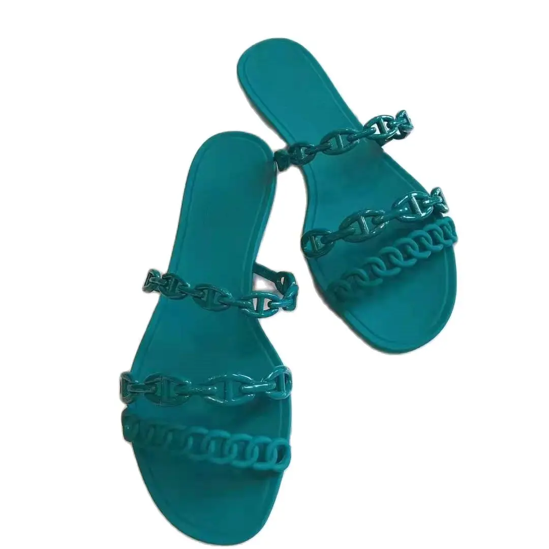 New Styles Slippers Ladies Sandals Rubber Jelly Summer Fashion Bench Flat Girls Flip Flops Purple Women Shoes Size 35-41