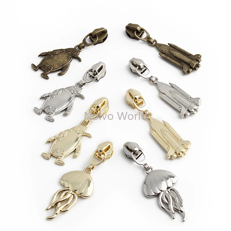 Ball Shoe Shape High Quality 5# Nylon Metal Zipper Slider Head Puller For Luggage Clothes Bags DIY Garment Sewing Accessories