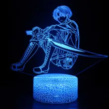 

Newest Acrylic 3d Lamp Levi Ackerman Attack on Titan for Home Room Decor Light Child Gift Levi Ackerman LED Night Light Anime