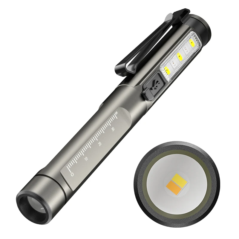 Medical Flashlight Xp Q5 Clip Light With Builtin 10400 Battery