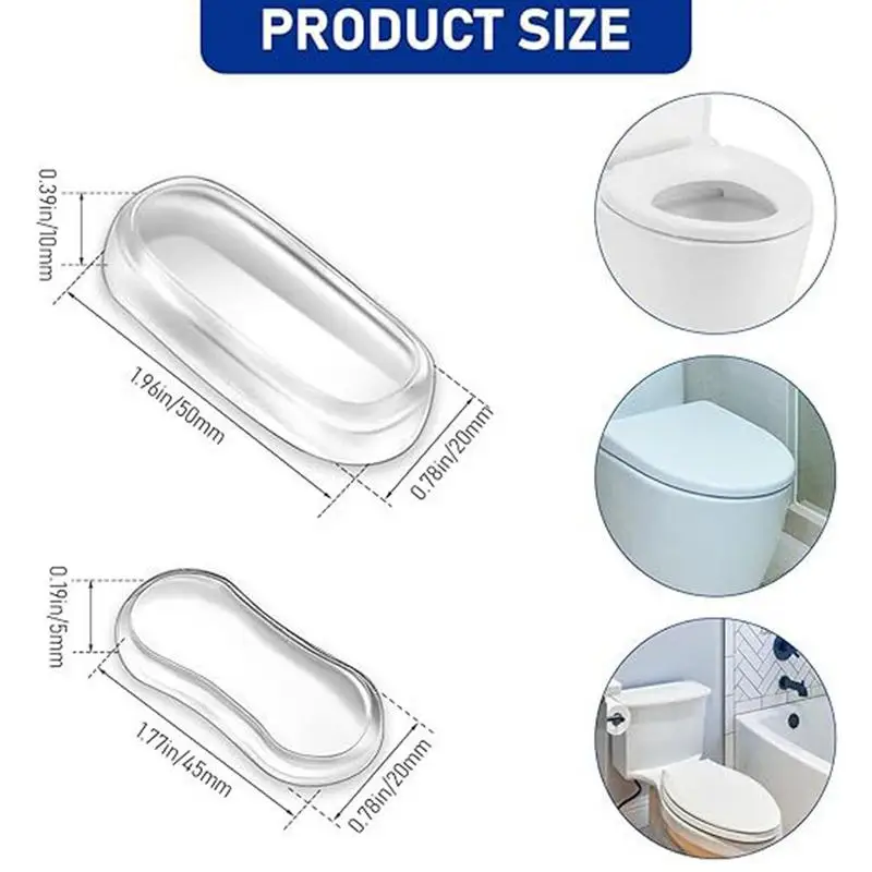 Toilet Seat Bumpers Pads Silicone Pads For Toilet Seat Lid 4pcs Clear Bumper Replacement For Hotels Hospital