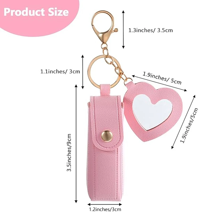 Heart-shaped Mirror Portable Mini Lipstick Bag
