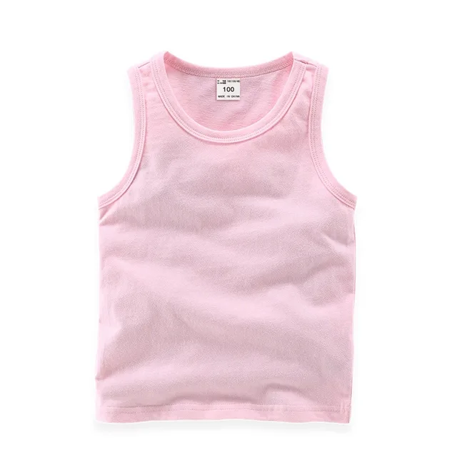 2022 Candy Color Girls Sleeveless Vest Sports Undershirts Kids Singlet Cotton Underwear Summer Children Boy Tops Beach Clothing B