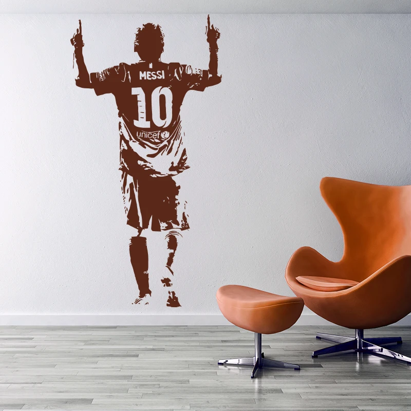 New Design Lionel Messi Figure Wall Sticker Vinyl DIY Home Decor Football Star Decals Soccer Athlete For Kids Room images - 6