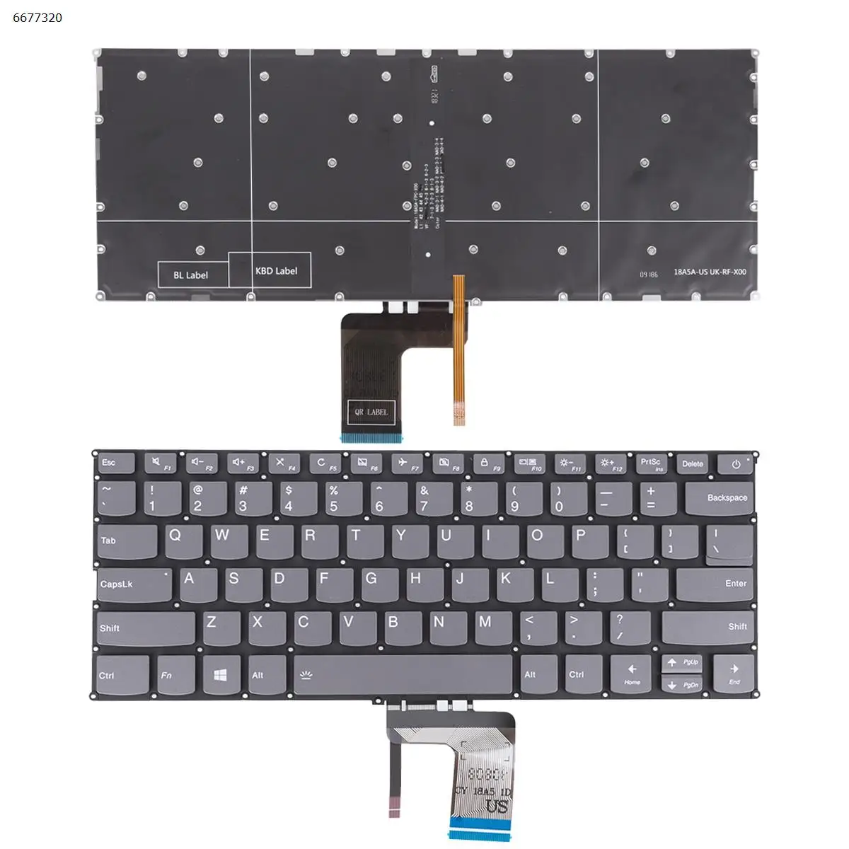

Клавиатура для ноутбука Lenovo IdeaPad 320-13 320S-13IKB серая с подсветкой без рамки