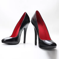 5.5Inch Stiletto Ultra High Unisex oldhollywood Vintagefashion Round Toe Pump Plus Size Shoes - Image 3