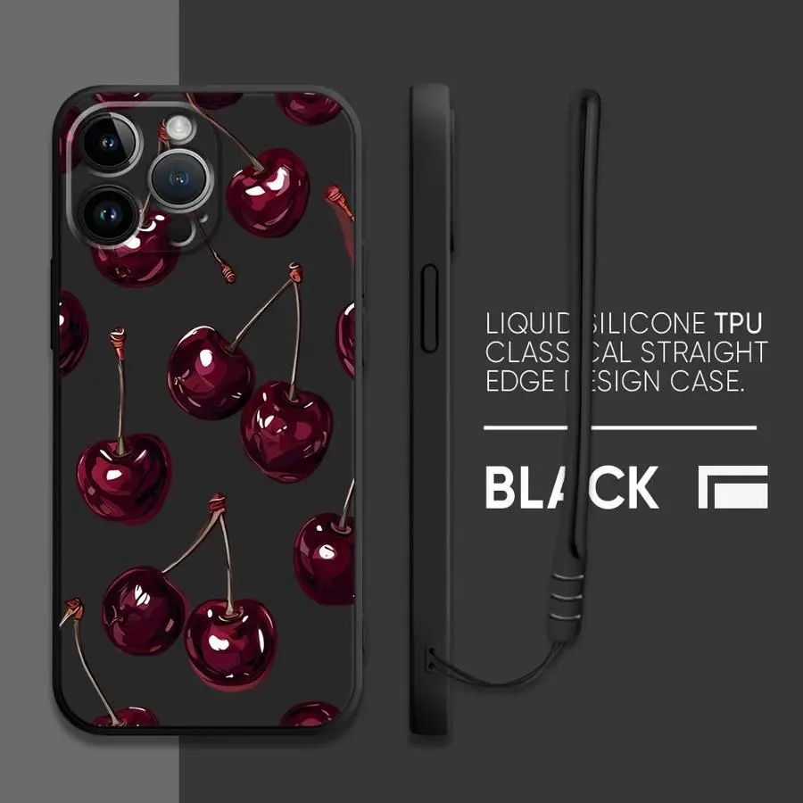 Charming Cherry Pattern Soft Cover Phone Case