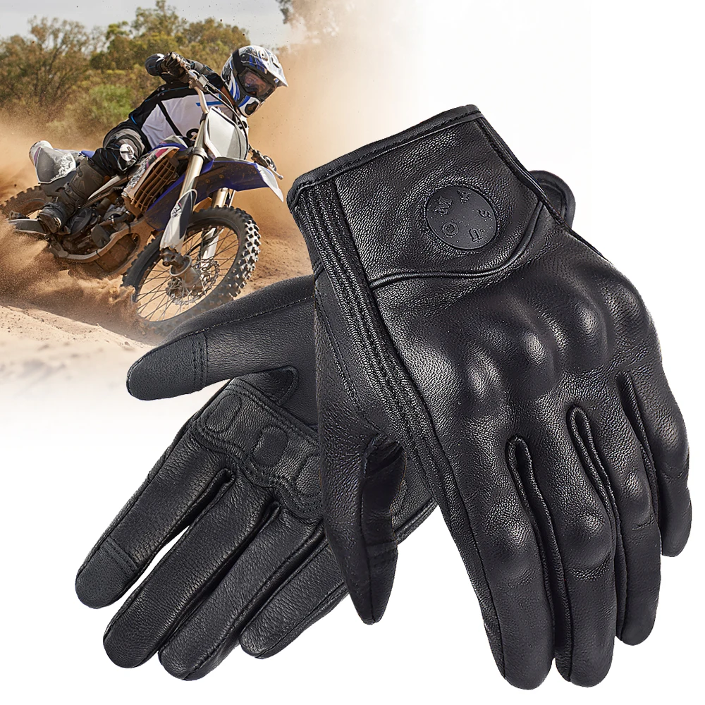 

Racing Glove Touch Screen Full Finger Motorcycle Gloves For Outdoor Cycling Motocross Sports Protection Goat Leather Breathable
