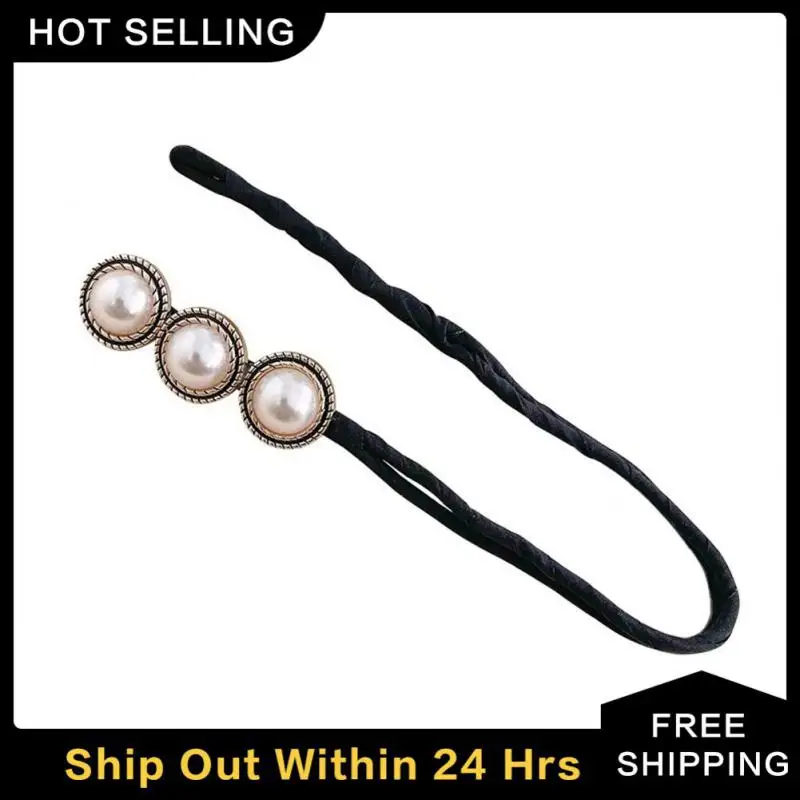 

Elegant Flower Pearl Hair Curler Lazy Barrettes Braided Hair Vintage Accessories Women Hair Maker Tools Headband