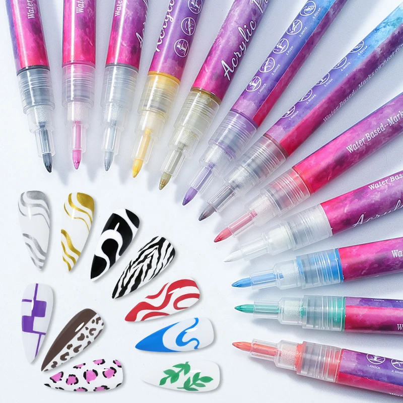 

12pcs/set Manicure Nail Art Drawing Graffiti Pen Beauty Tools Graffiti Nail Acrylic Waterproof Painting Liner 3D Abstract Line