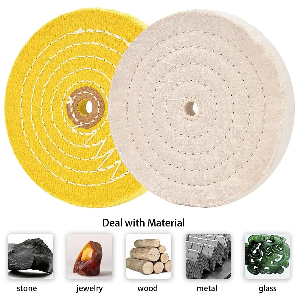 Polishing Discs Polishing Wheel Kit 150mm Wheel Set for Table er Polisher with 12.7mm Mandrel Hole 2Pcs sanding disc cutting disc grinding disc abrasive wheel grinding wheel sanding flap disc