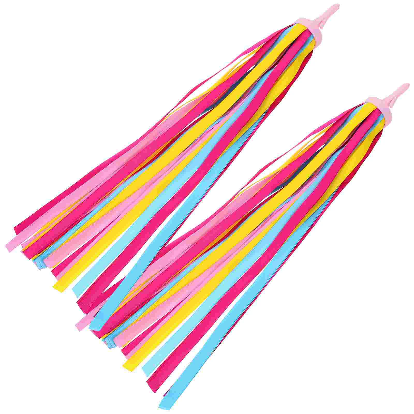 

One Pair of Childrens Bike Handlebar Streamers Bicycle Grips Tassels Ribbons Baby Carrier Accessories (Yellow)