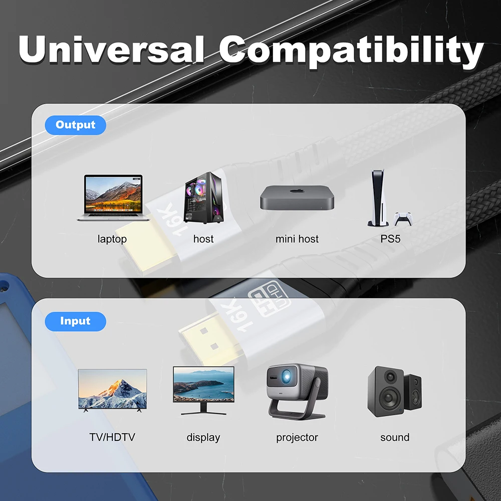 Ultra-High-Definition HDMI Certified Cable with eARC and HDR Support - Multiple Lengths Available