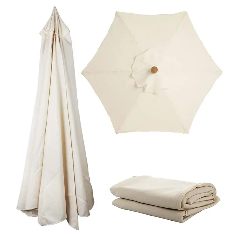 6/8Ribs Umbrella Replacement Cloth Waterproof Beach Hexagonal Canopy Garden UV Protection Parasol Sunshade Umbrella Cloth