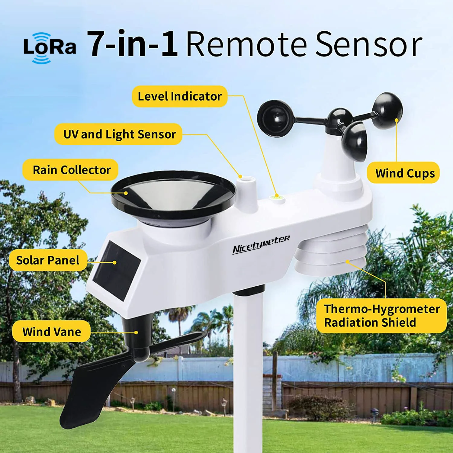 outdoor solar powered outside temperature measuring