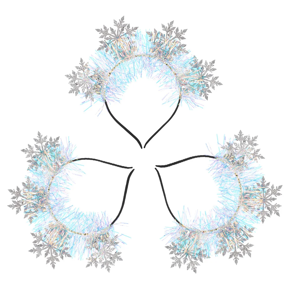 Christmas Snowflake Hair Hoop Costume Women Headband Headbands Party Crown Silver Baby 3