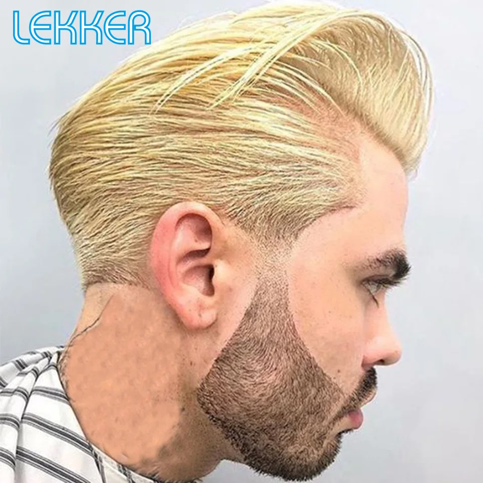 

Lekker 613 Blonde Short Pixie Cut Slicked Back Bob 13x1 Lace Front Human Hair Wigs For Gentleman Brazilian Remy Hair Classic Wig