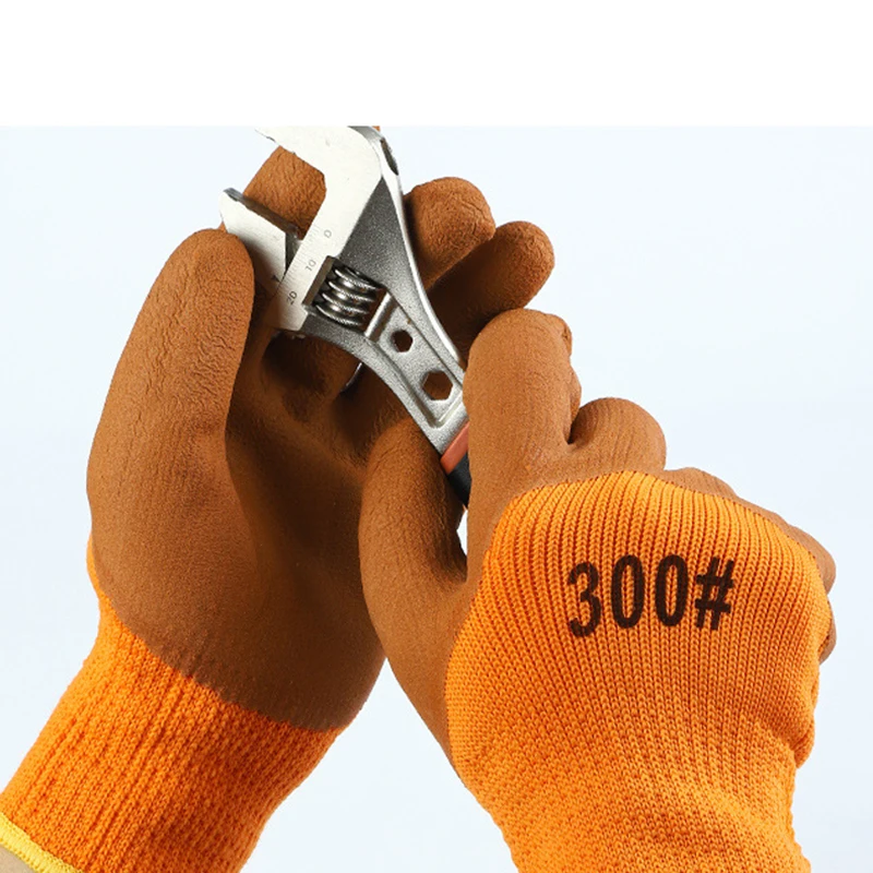 Fleece Gloves with Thick Wool, Wear Resistant, Non-Slip, Plastic Impostated Gloves for Farm and Garden, Keep Warm, Protect Glove 4