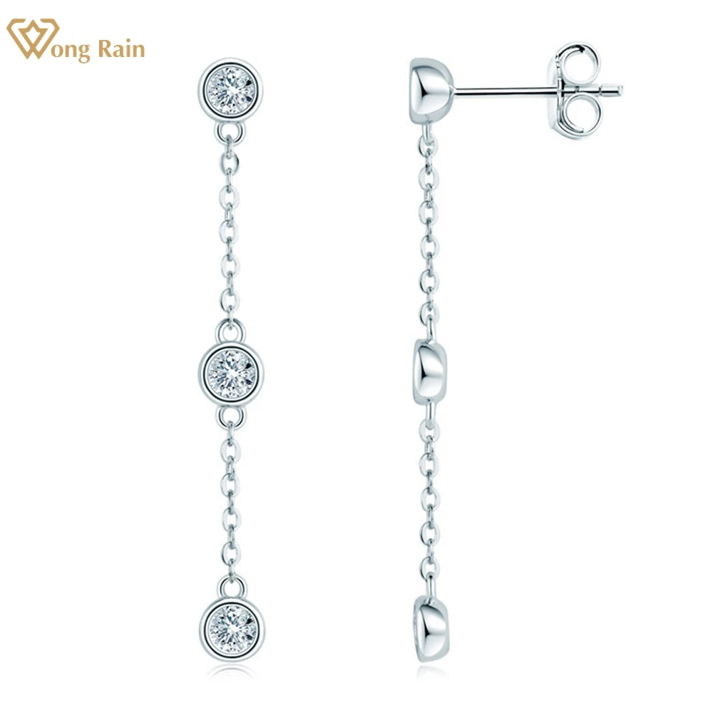 

Wong Rain 925 Sterling Silver Real D Color Moissanite Diamonds Tassel Dangle Earrings Wedding Engagement Fine Jewelry Wholesale
