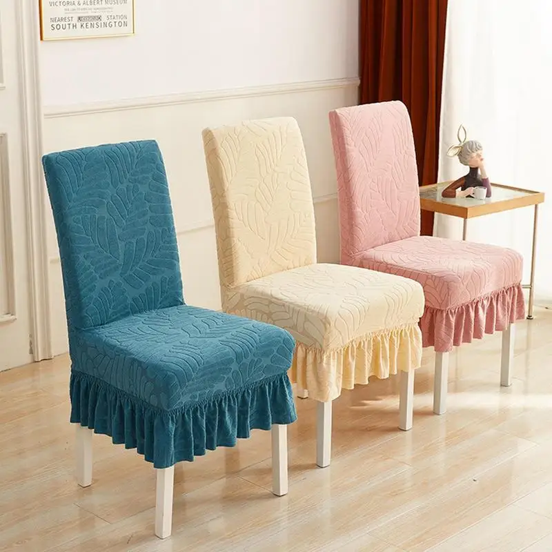 

Dining Chair Cover Removable Elegant Easy Fitted Furniture Chair Stretchy Dining Chair Cover Slipcovers With Ruffle Skirt