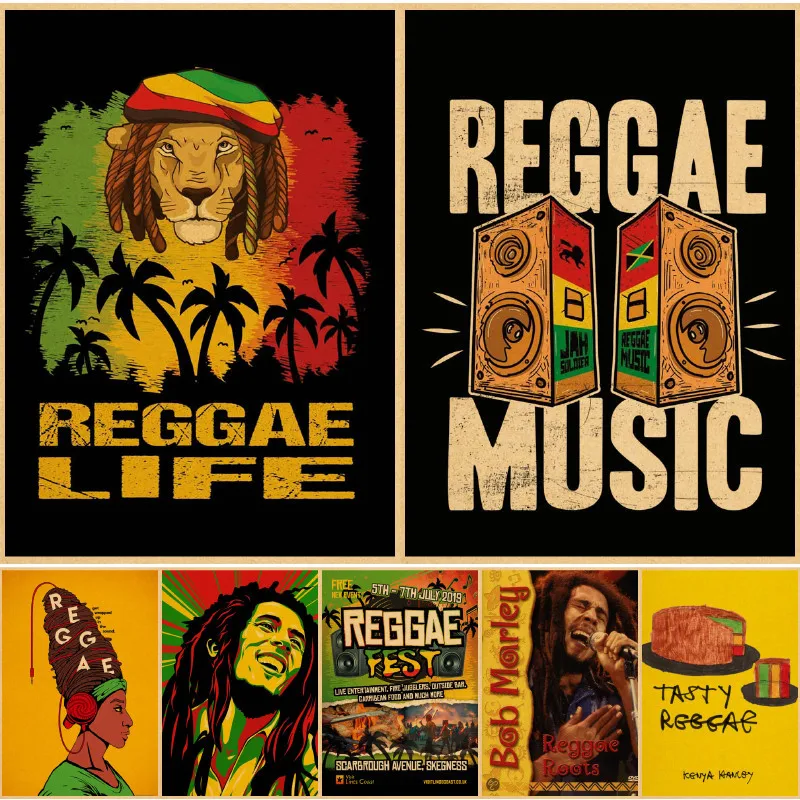 Vintage Bob Marley Poster Retro Nostalgischen Reggae Nationalen 