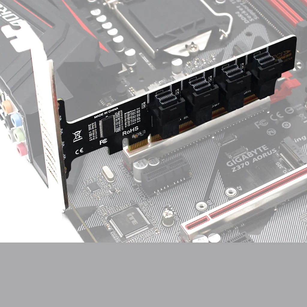 4.0 PCI-E X16 to 4 Ports SFF-8643 U.2 NVME Expansion Adapter